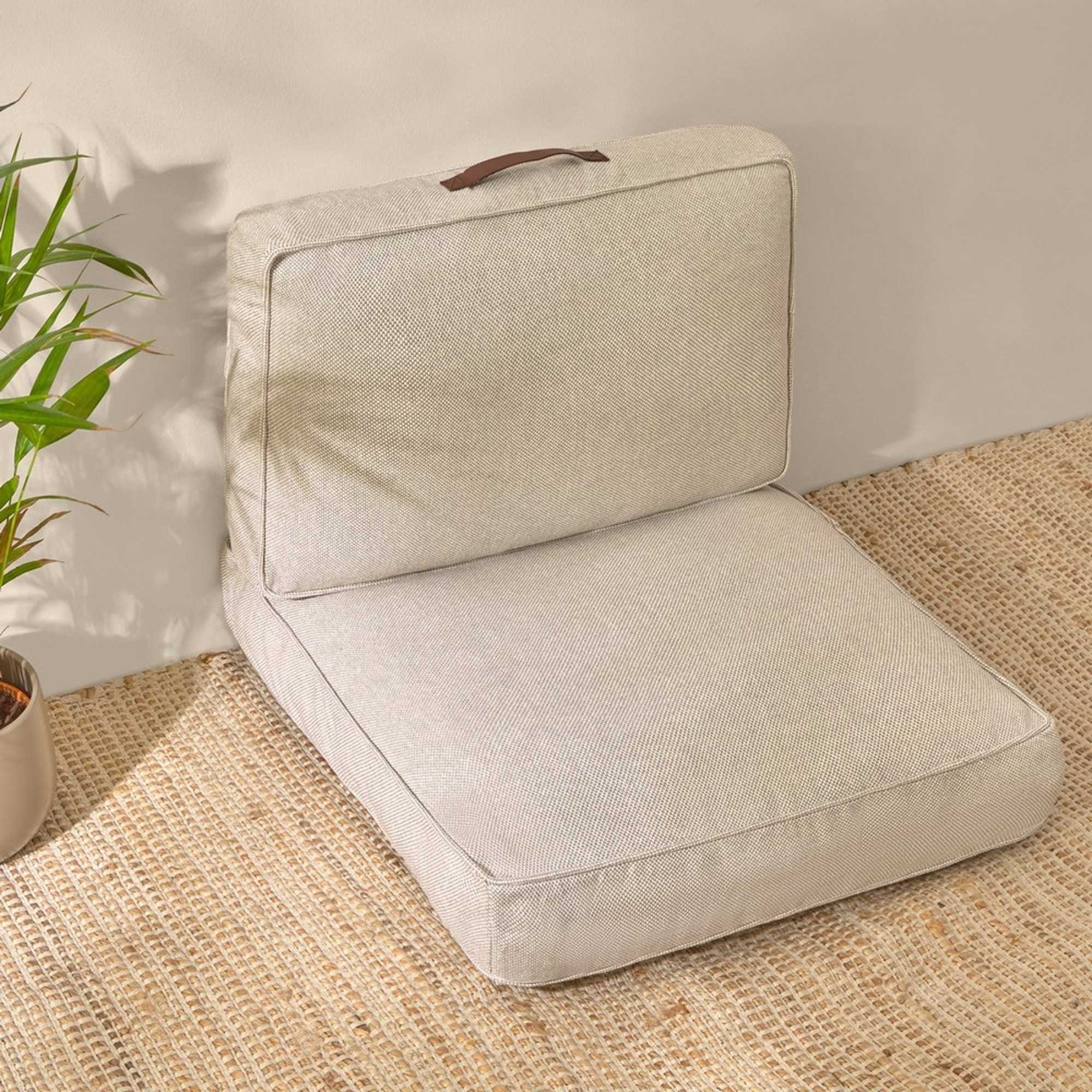 Funda de cojín chill out resistente al agua Trichi color gris Algodón