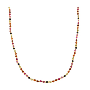 Collar de Cristal Multicolor acabado en oro amarillo de 18K