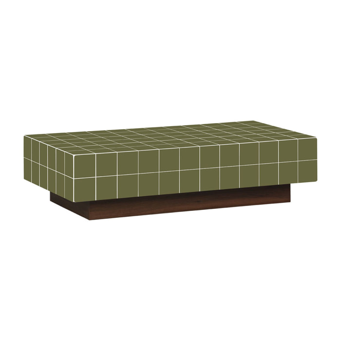 Table basse imitation céramique mat à carreaux GRID