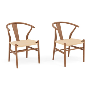 Bergen - lot de 2 chaises - bois d'hêtre - Bois