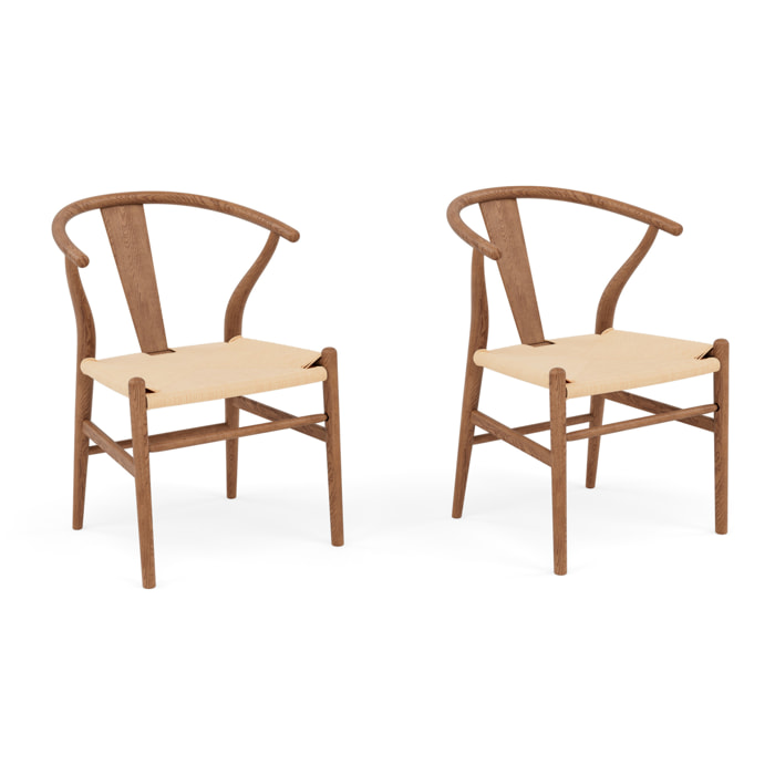 Bergen - lot de 2 chaises - bois - Bois