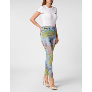 PHILIPP PLEIN Super High Waist Jegging BOMBING GRAFFITI