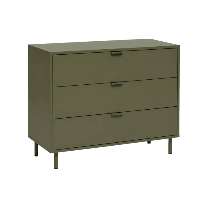 Commode décor bois et métal 3 tiroirs ELLIE