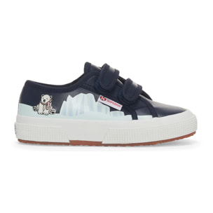 Le Superga Bambino/A Blu 2750 KIDS STRAPS VEGAN MATERIAL POLAR BEAR