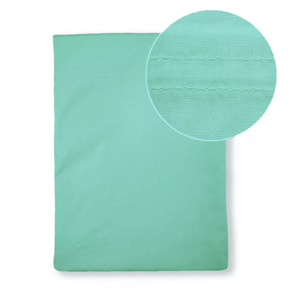 Drap plat percale de coton uni bleu La percale bleu aqua