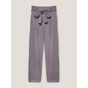 Motivi - Pantaloni con pinces e cintura - Grigio