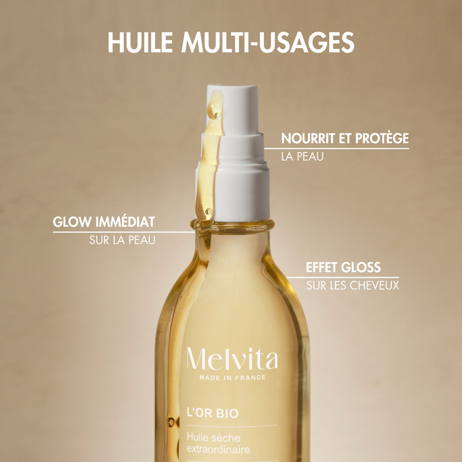 Huile Extraordinaire L'Or Bio  - Visage, Corps et Cheveux