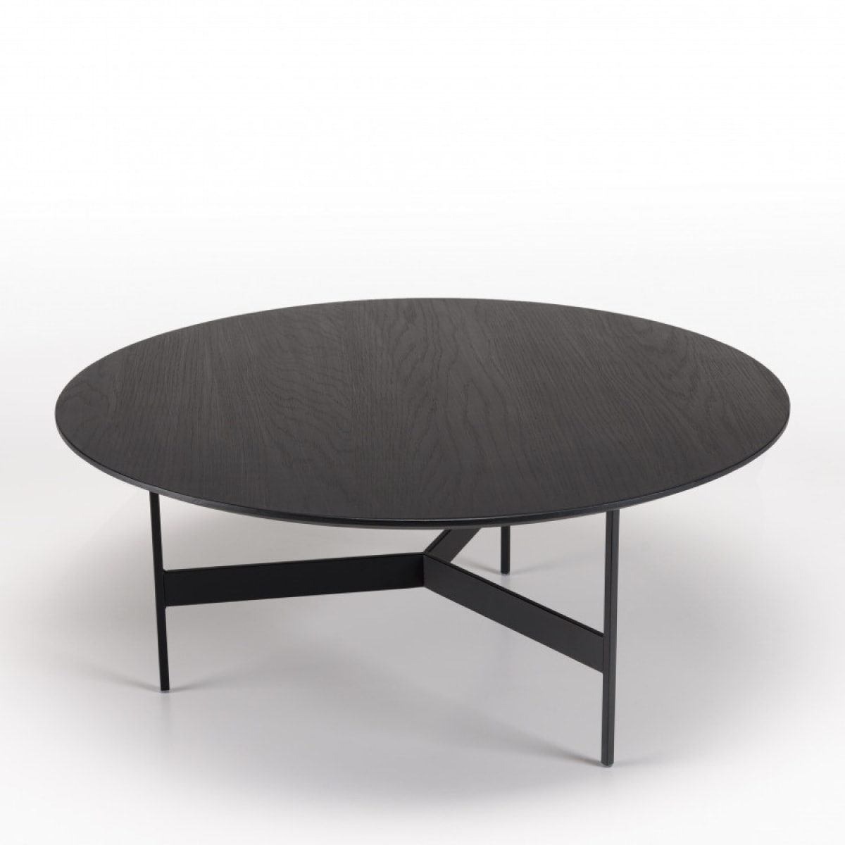 DALY - Table basse ronde noire 78x78cm piètement métal