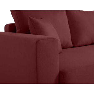 Regala - canapé 3 places - convertible avec coffre - en tissu - Rouge