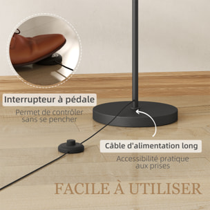 Lampadaire dimmable H.60 cm 2 températures de couleur timer 60 min télécommande noir blanc