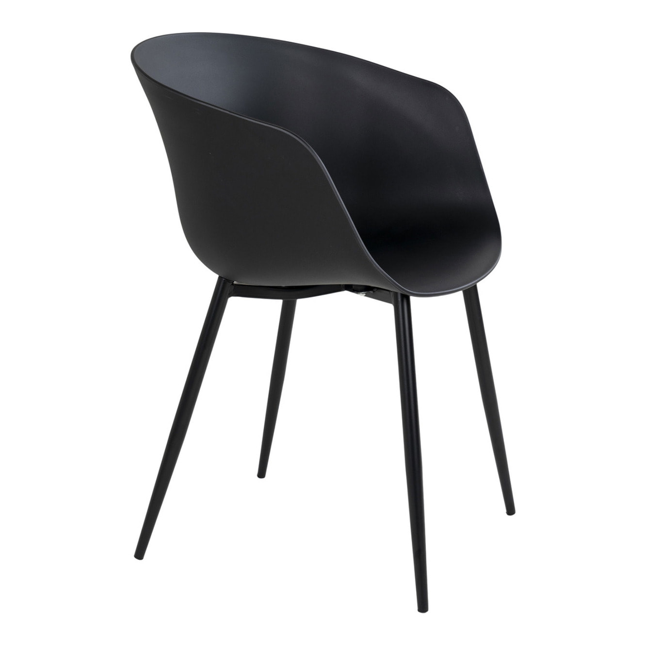 Set 2 sedie da pranzo Roda nera con struttura in metallo nero