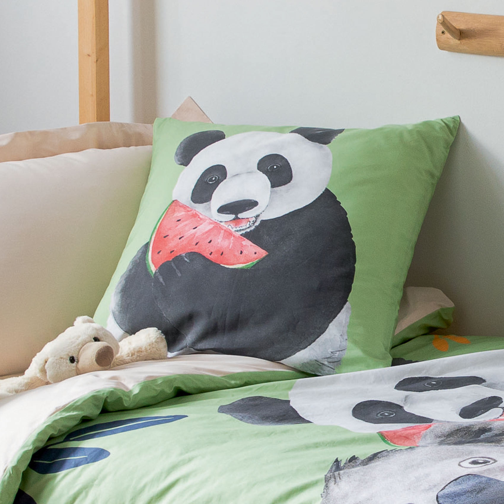 Taie d'oreiller panda - Vert