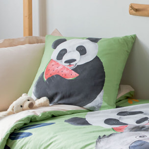 Taie d'oreiller panda - Vert