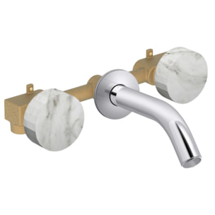 Pack mélangeur lavabo encastré 3 trous Grands Boulevards marbre envoûtant et chromé