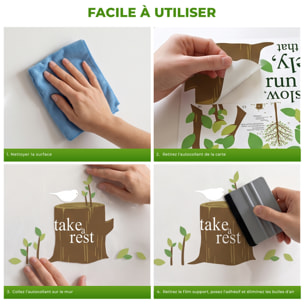 Stickers Muraux décoration adhésifs Arbre vert & oiseau