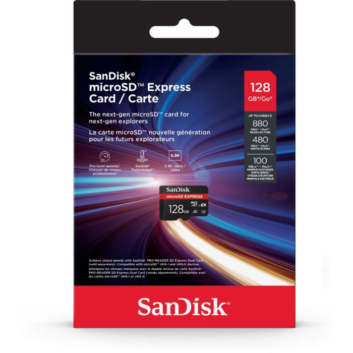 Carte Micro SD SANDISK 128Go Express