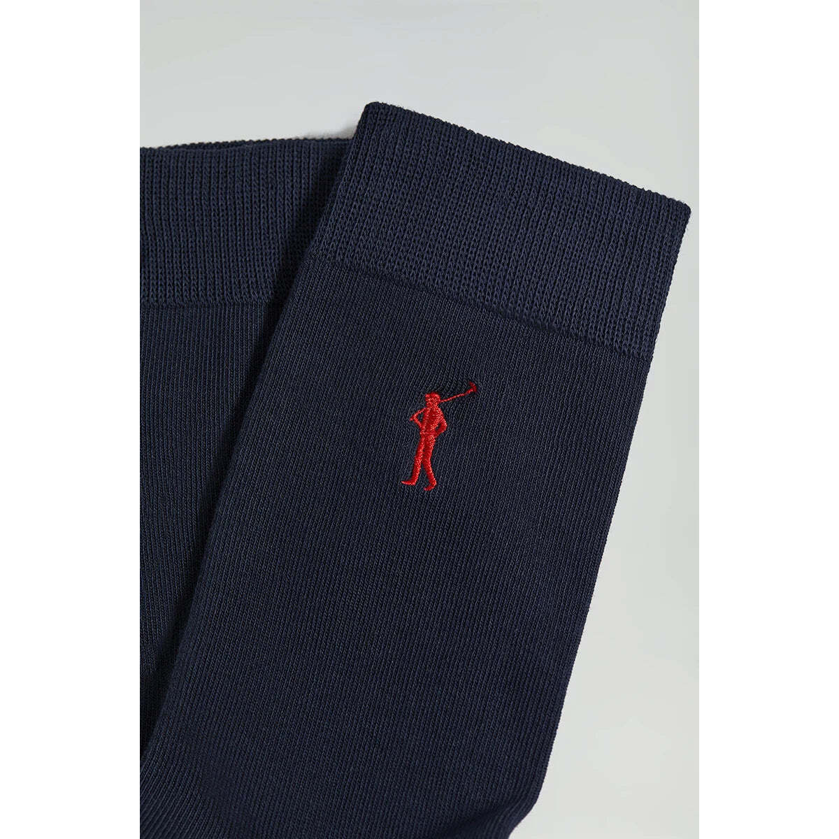 Pack hombre de tres pares de calcetines azul marino con logo Rigby Go
