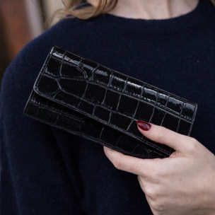 Cartera Cheval Firenze Cosmo Croc Negro