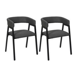 Fauteuil Design Atome Gris - Lot De 2