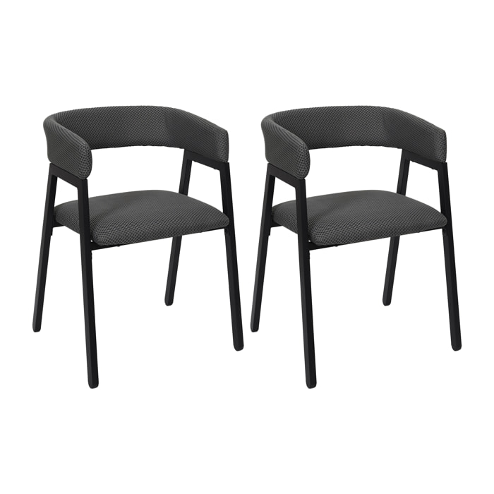 Fauteuil Design Atome Gris - Lot De 2