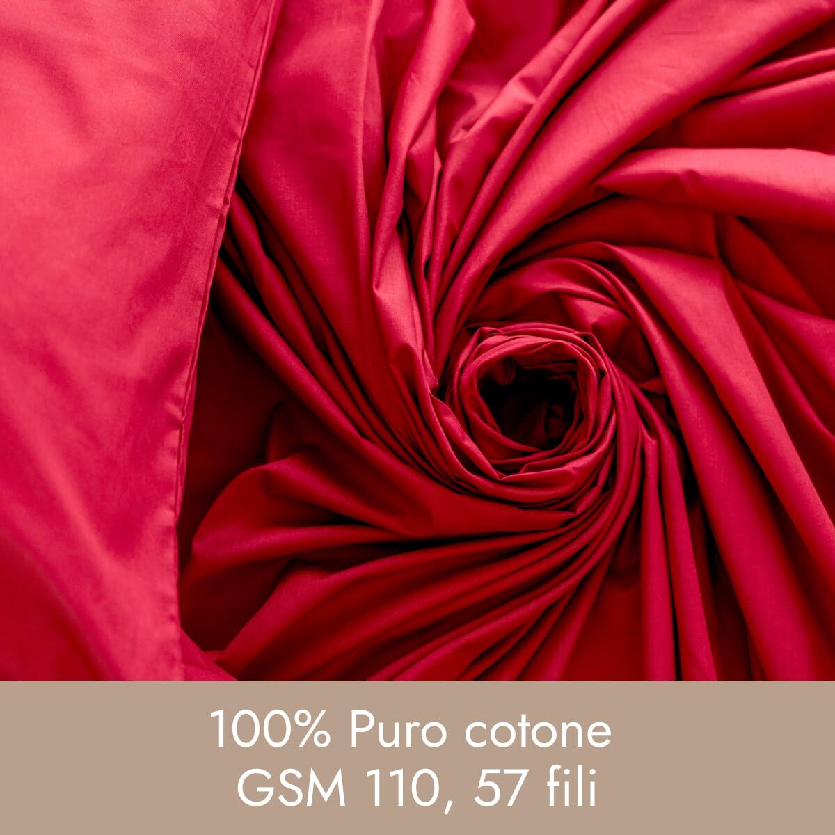 Completo lenzuola in cotone - Rosso