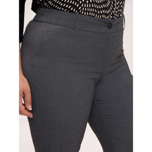 Fiorella Rubino - Pantaloni Carrot Fit in tessuto melange - Grigio