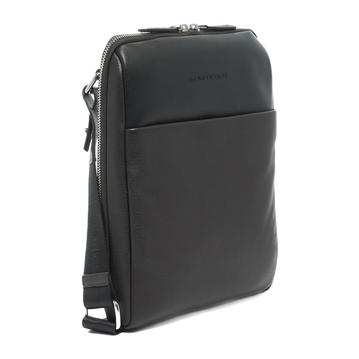 Borsa a tracolla da uomo In Vera pelle Made in Italy 24x28x4 cm