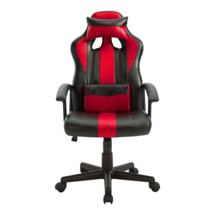 Fauteuil de bureau gamer noir et rouge CRASH