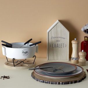 Service A Fondue Chauffe-plat Et Pique X4