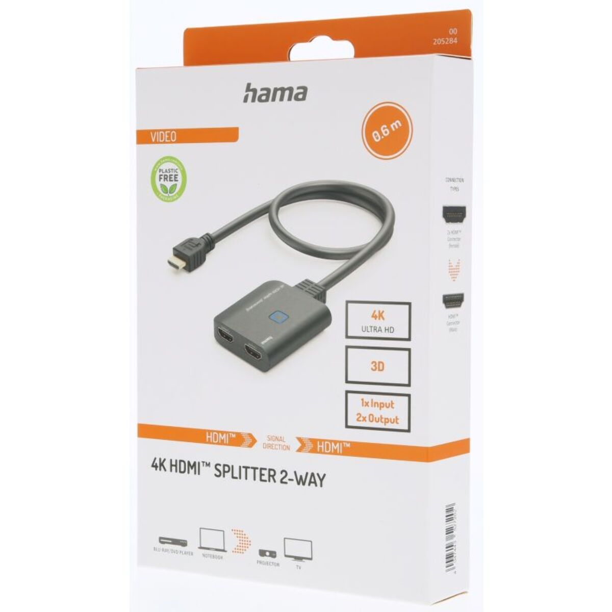 Hub HAMA HDMI M vers double HDMI F