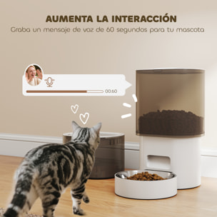 Comedero Gato Automático Dispensador Comida Gatos Perros de 3L con Control de App 1-10 Comidas al Día Filtros y Luz LED Juego de Comedero y Bebedero Automático Silencioso con Cable USB o Pilas