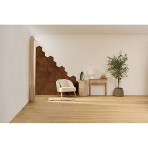 Lot de 3 panneaux décoratifs Colva effet noyer fond noir 30x26cm