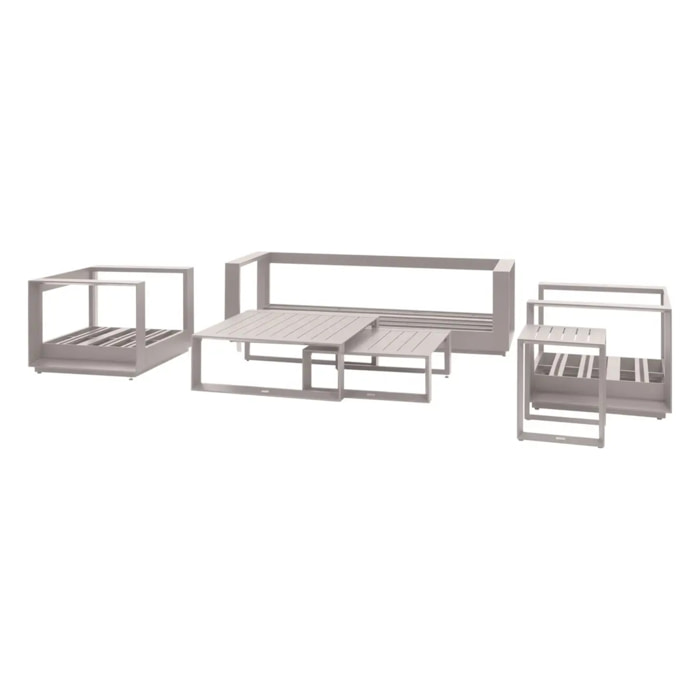 Salon de jardin "Allure" avoine 5 places en aluminium et polyester