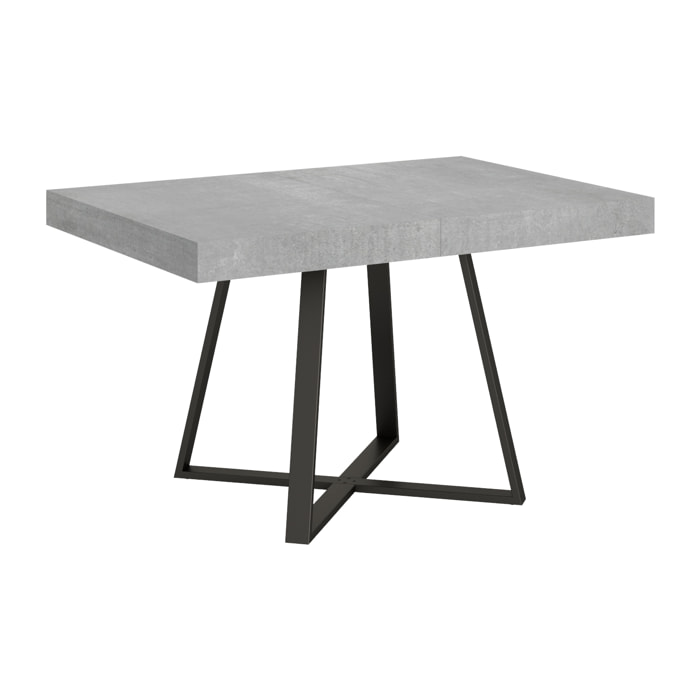 Tavolo allungabile 90x130/390 cm Abbraccio cemento gambe antracite