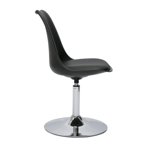 Chaise design pivotante noire et métal chromé STEEVY V2