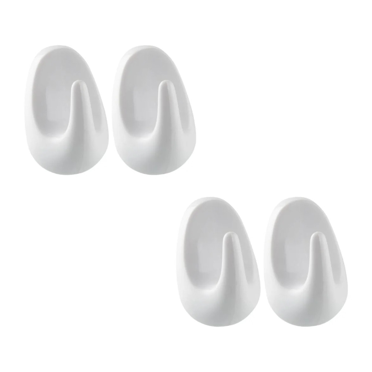 Crochets adhésifs en plastique lot de 4, dimensions 5 cm résistants et pratiques pour tous vos besoins Fackelmann Tecno