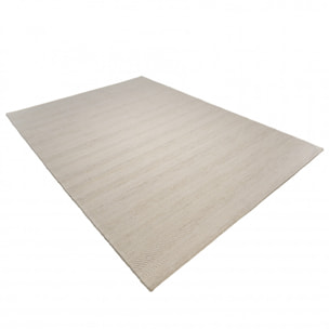 CHARLES - Tapis rectangulaire 200x290cm laine texturée nuances de beige