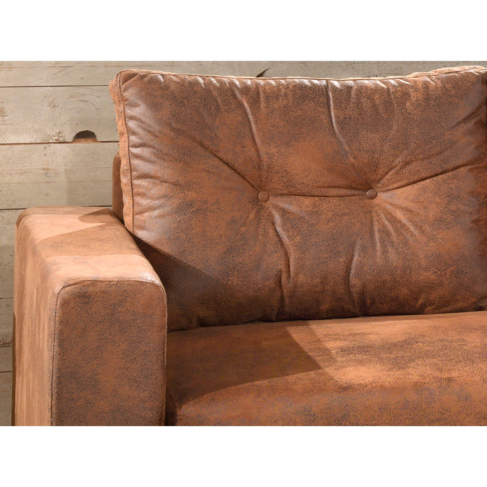 NORDIC - Canapé d'angle L - 5 places - Convertible - Industriel vintage - Droit - Marron