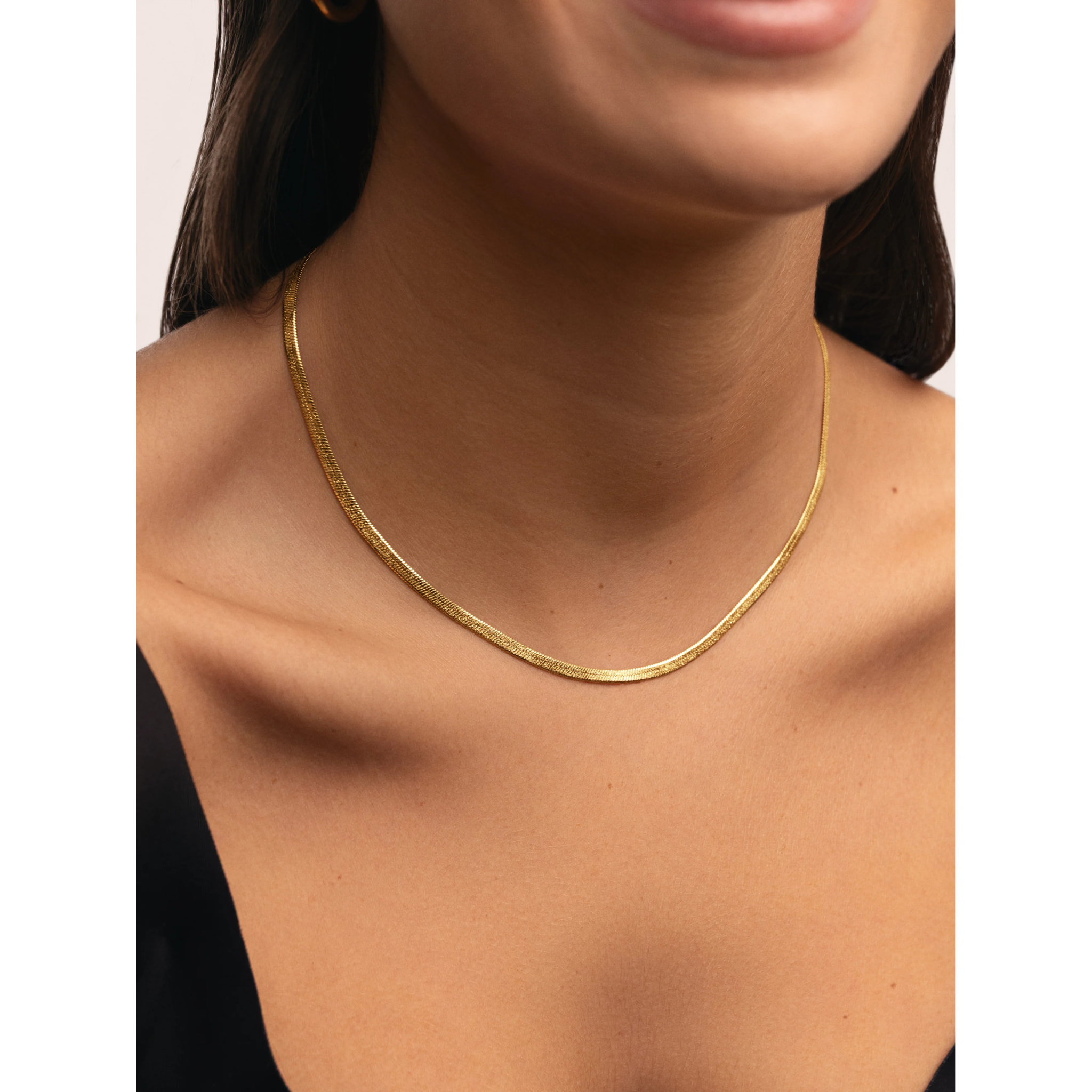 Collar Lisse Sparkling Acero Baño Oro
