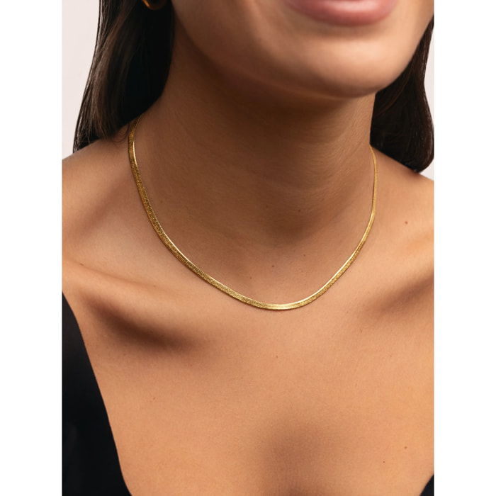 Collar Lisse Sparkling Acero Baño Oro