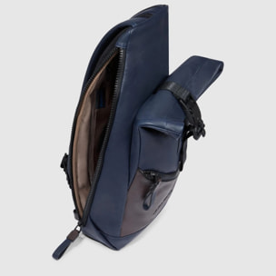 Piquadro Monospalla in pelle porta iPad®mini con portabilità a zaino, schermato con protezione RFID