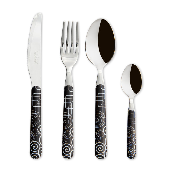 Service 16 couverts Excelsa – Magic Black, Acier Multicolore