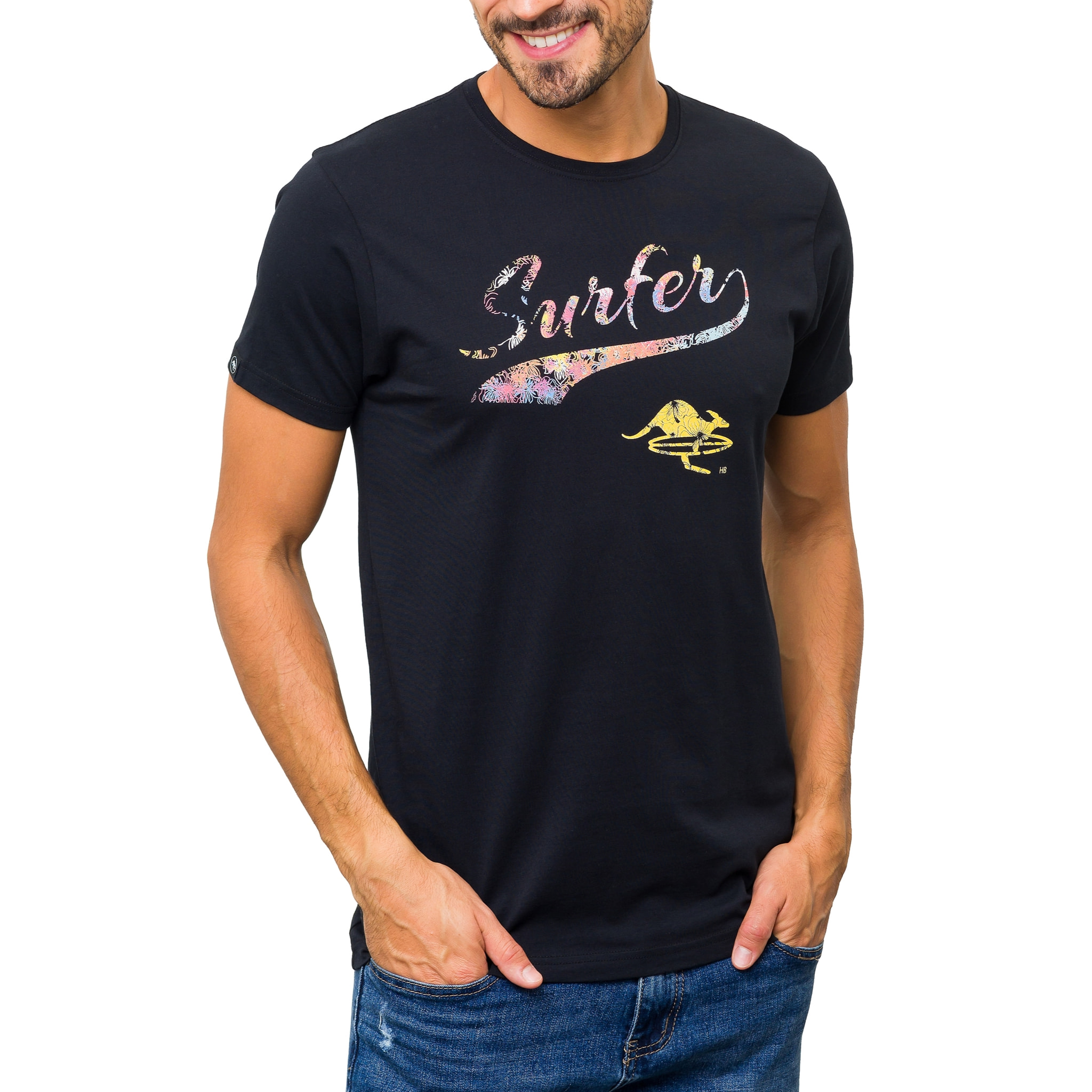 Camiseta de algodón 150 gr Hot Buttered Surfer Negro
