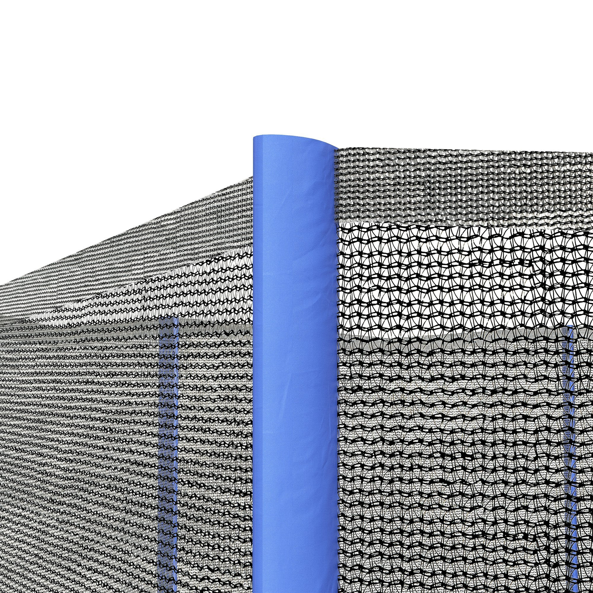 Red de Seguridad para Cama Elástica Ø305 cm Red de Trampolín Redondo para Exterior Protectora para Cama Elástica de 6 Postes Rectos Azul