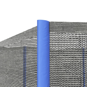 Red de Seguridad para Cama Elástica Ø305 cm Red de Trampolín Redondo para Exterior Protectora para Cama Elástica de 6 Postes Rectos Azul