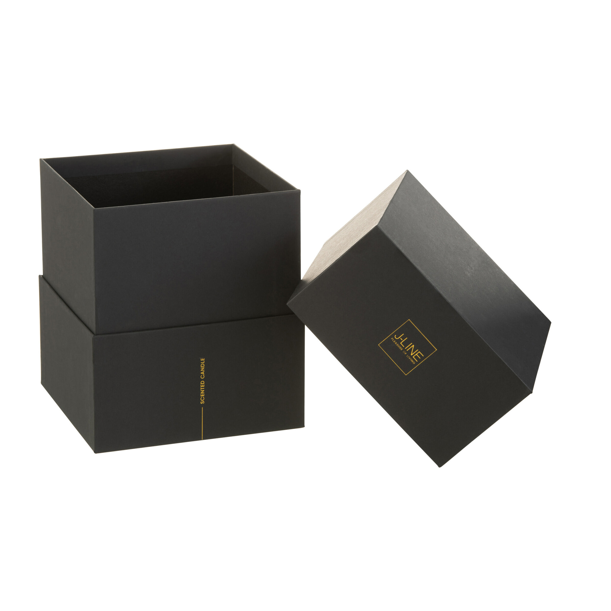 J-Line bougie parfumée Noa - Spicy Twilight - verre - noir - large - 60H