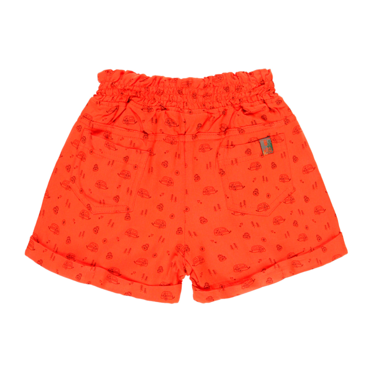 Short sarga viscosa estampado de niña