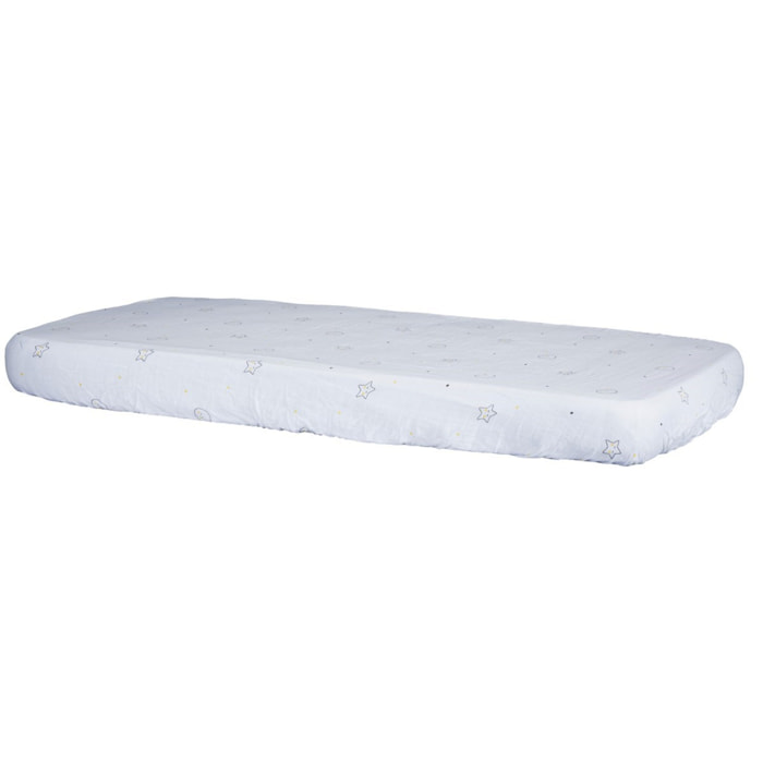 Lot de 2 draps housse bébé en coton bio blanc