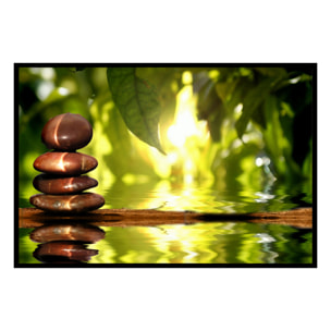 Affiche encadrée pierres zen et nature Affiche + cadre en métal - Noir