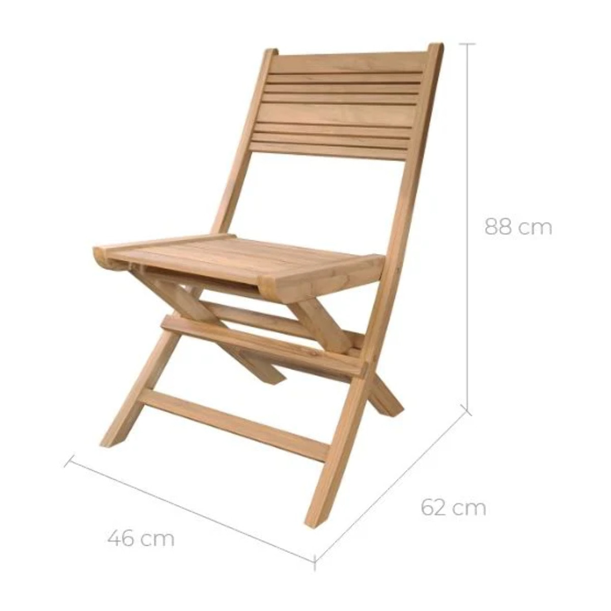 Lot de 2 chaises de jardin pliantes en teck - Nido